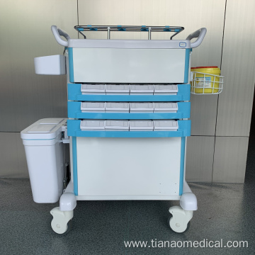 Hospital Steel ABS Convenient Medicine Trolley